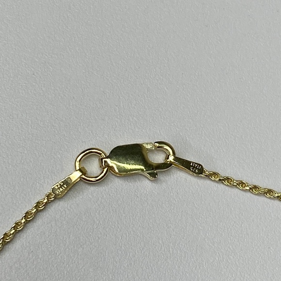 14K Yellow Gold Diamond Cut Luxury Rope Chain Necklace over Real Silver - Picture 8 of 8